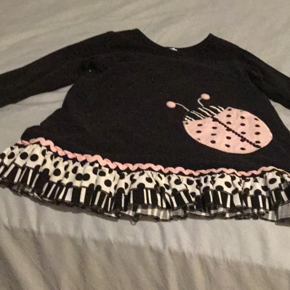 Black, lady bug dress , long sleeve winter dress